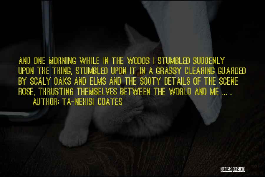 Ta-Nehisi Coates Quotes: And One Morning While In The Woods I Stumbled Suddenly Upon The Thing, Stumbled Upon It In A Grassy Clearing