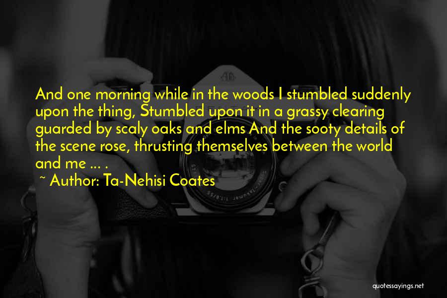 Ta-Nehisi Coates Quotes: And One Morning While In The Woods I Stumbled Suddenly Upon The Thing, Stumbled Upon It In A Grassy Clearing