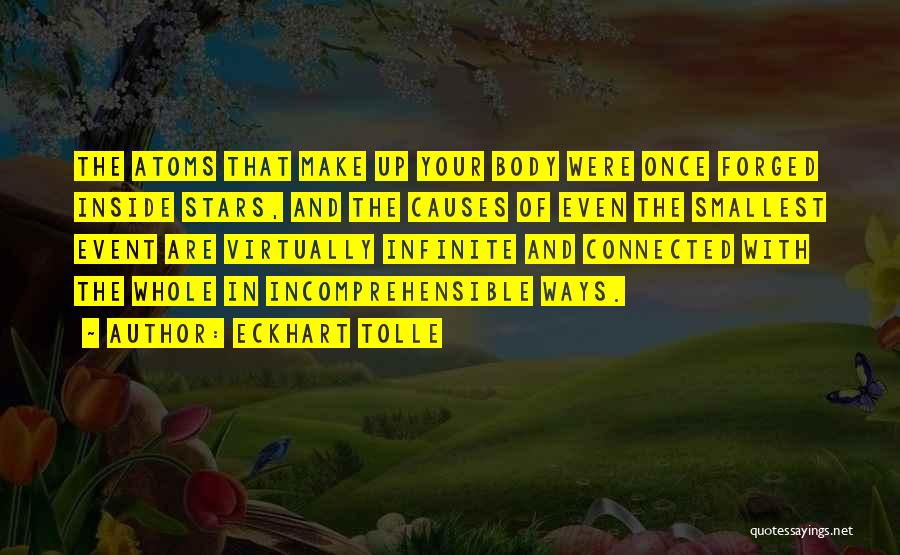 Eckhart Tolle Quotes: The Atoms That Make Up Your Body Were Once Forged Inside Stars, And The Causes Of Even The Smallest Event