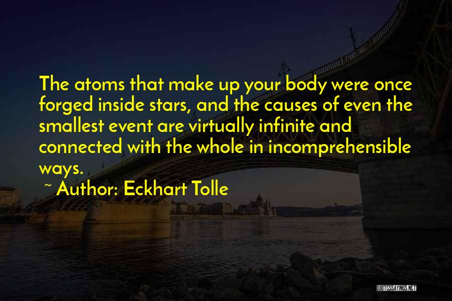 Eckhart Tolle Quotes: The Atoms That Make Up Your Body Were Once Forged Inside Stars, And The Causes Of Even The Smallest Event