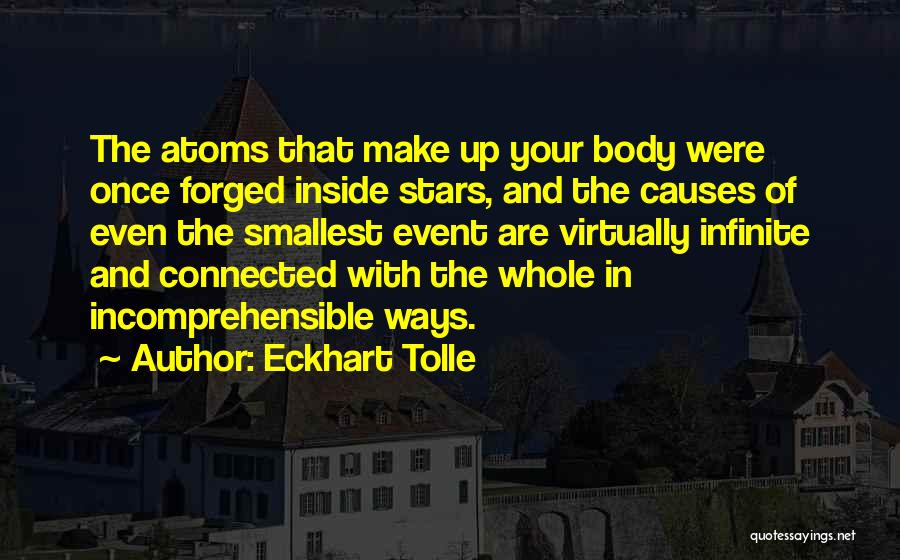 Eckhart Tolle Quotes: The Atoms That Make Up Your Body Were Once Forged Inside Stars, And The Causes Of Even The Smallest Event