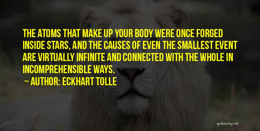 Eckhart Tolle Quotes: The Atoms That Make Up Your Body Were Once Forged Inside Stars, And The Causes Of Even The Smallest Event