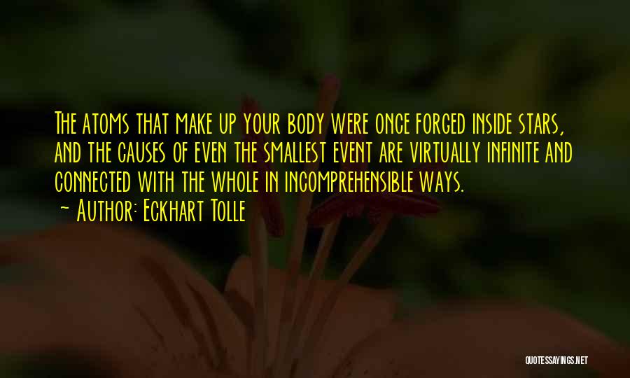 Eckhart Tolle Quotes: The Atoms That Make Up Your Body Were Once Forged Inside Stars, And The Causes Of Even The Smallest Event