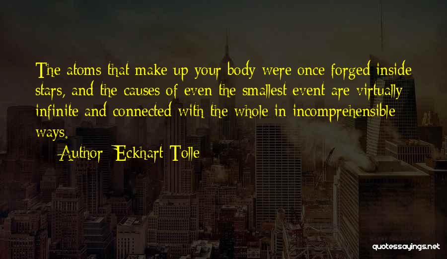 Eckhart Tolle Quotes: The Atoms That Make Up Your Body Were Once Forged Inside Stars, And The Causes Of Even The Smallest Event