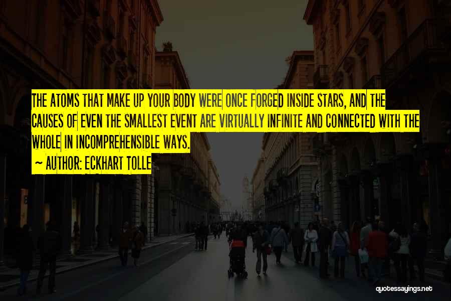 Eckhart Tolle Quotes: The Atoms That Make Up Your Body Were Once Forged Inside Stars, And The Causes Of Even The Smallest Event