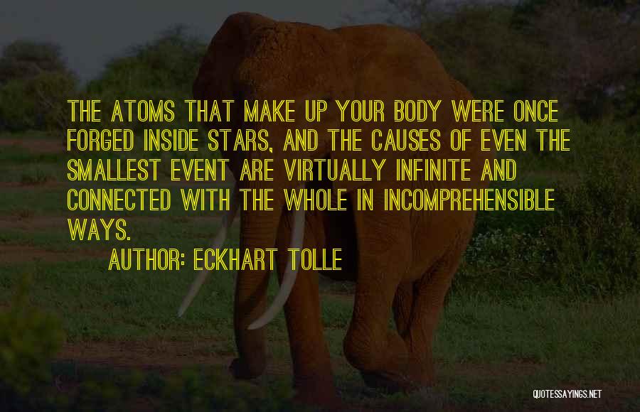 Eckhart Tolle Quotes: The Atoms That Make Up Your Body Were Once Forged Inside Stars, And The Causes Of Even The Smallest Event