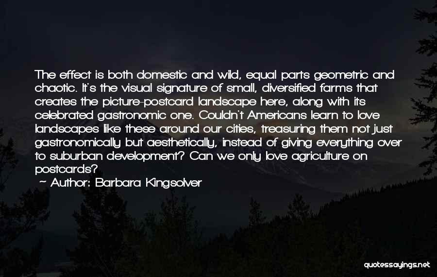 Barbara Kingsolver Quotes: The Effect Is Both Domestic And Wild, Equal Parts Geometric And Chaotic. It's The Visual Signature Of Small, Diversified Farms