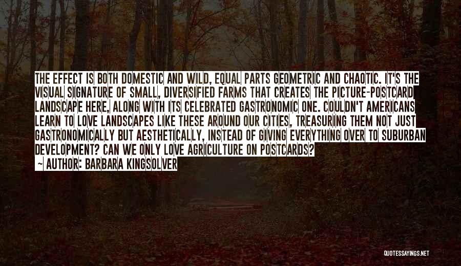 Barbara Kingsolver Quotes: The Effect Is Both Domestic And Wild, Equal Parts Geometric And Chaotic. It's The Visual Signature Of Small, Diversified Farms