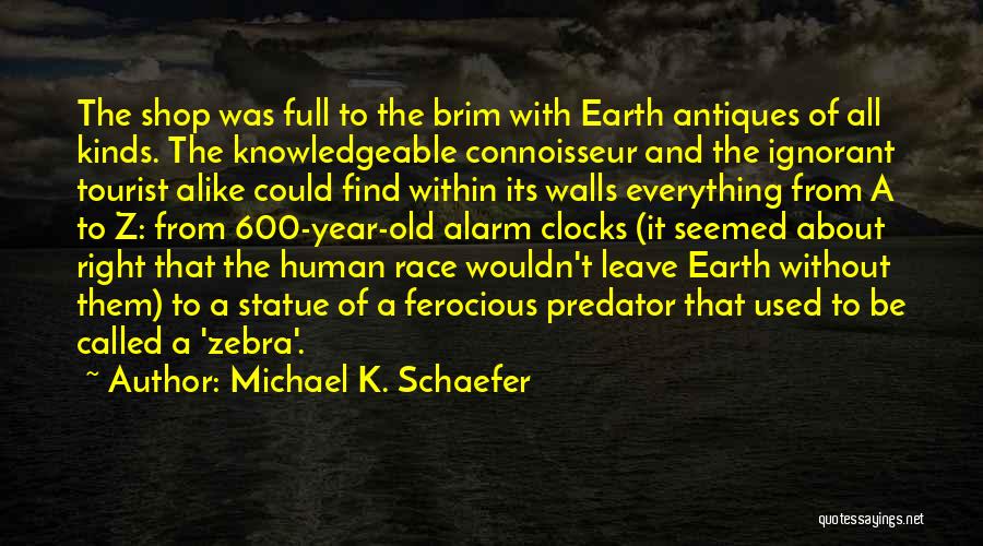 Michael K. Schaefer Quotes: The Shop Was Full To The Brim With Earth Antiques Of All Kinds. The Knowledgeable Connoisseur And The Ignorant Tourist