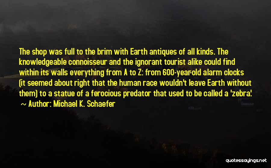 Michael K. Schaefer Quotes: The Shop Was Full To The Brim With Earth Antiques Of All Kinds. The Knowledgeable Connoisseur And The Ignorant Tourist