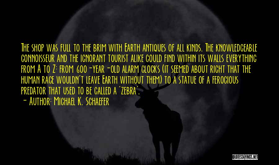 Michael K. Schaefer Quotes: The Shop Was Full To The Brim With Earth Antiques Of All Kinds. The Knowledgeable Connoisseur And The Ignorant Tourist