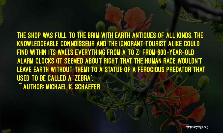 Michael K. Schaefer Quotes: The Shop Was Full To The Brim With Earth Antiques Of All Kinds. The Knowledgeable Connoisseur And The Ignorant Tourist