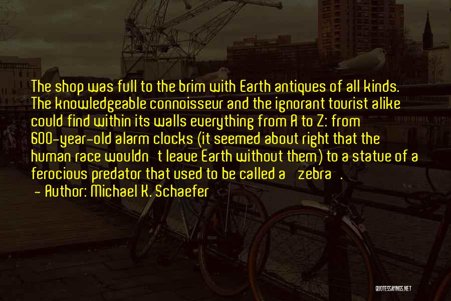 Michael K. Schaefer Quotes: The Shop Was Full To The Brim With Earth Antiques Of All Kinds. The Knowledgeable Connoisseur And The Ignorant Tourist