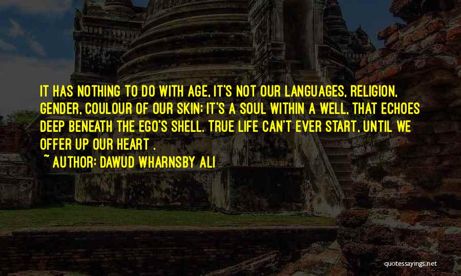 Dawud Wharnsby Ali Quotes: It Has Nothing To Do With Age, It's Not Our Languages, Religion, Gender, Coulour Of Our Skin; It's A Soul