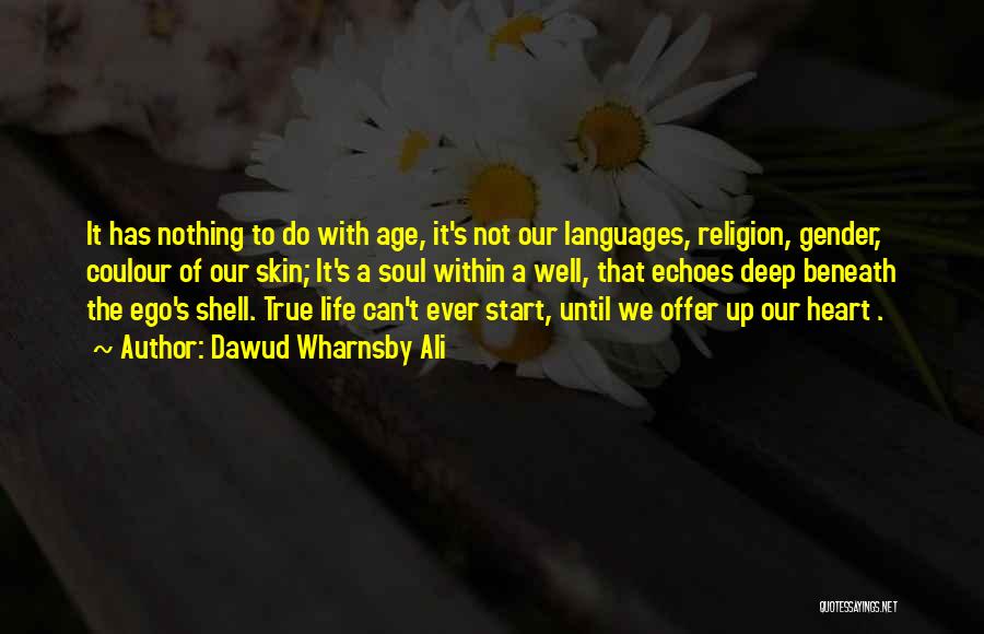 Dawud Wharnsby Ali Quotes: It Has Nothing To Do With Age, It's Not Our Languages, Religion, Gender, Coulour Of Our Skin; It's A Soul