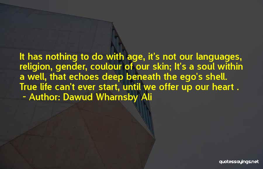 Dawud Wharnsby Ali Quotes: It Has Nothing To Do With Age, It's Not Our Languages, Religion, Gender, Coulour Of Our Skin; It's A Soul