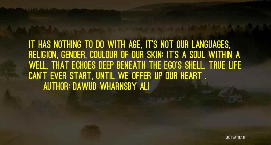 Dawud Wharnsby Ali Quotes: It Has Nothing To Do With Age, It's Not Our Languages, Religion, Gender, Coulour Of Our Skin; It's A Soul