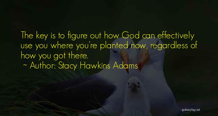 Stacy Hawkins Adams Quotes: The Key Is To Figure Out How God Can Effectively Use You Where You're Planted Now, Regardless Of How You