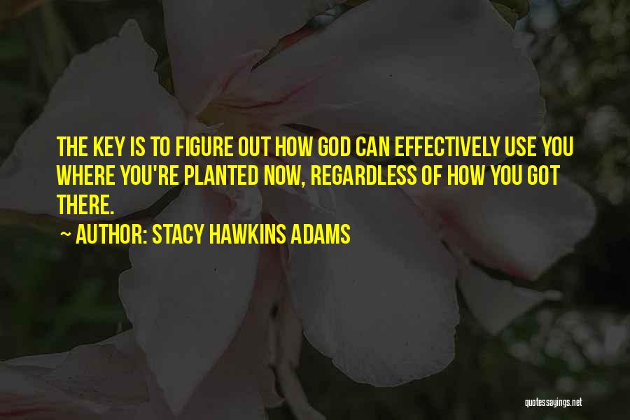 Stacy Hawkins Adams Quotes: The Key Is To Figure Out How God Can Effectively Use You Where You're Planted Now, Regardless Of How You