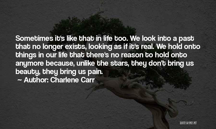 Charlene Carr Quotes: Sometimes It's Like That In Life Too. We Look Into A Past That No Longer Exists, Looking As If It's