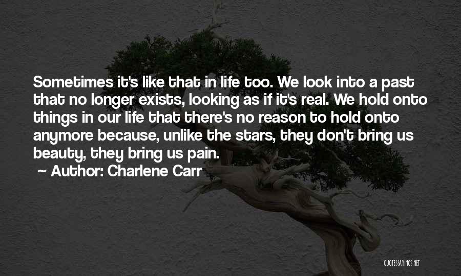 Charlene Carr Quotes: Sometimes It's Like That In Life Too. We Look Into A Past That No Longer Exists, Looking As If It's