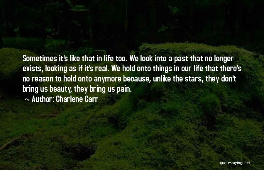 Charlene Carr Quotes: Sometimes It's Like That In Life Too. We Look Into A Past That No Longer Exists, Looking As If It's