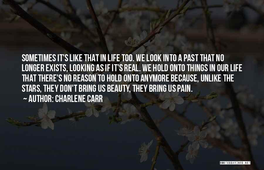 Charlene Carr Quotes: Sometimes It's Like That In Life Too. We Look Into A Past That No Longer Exists, Looking As If It's