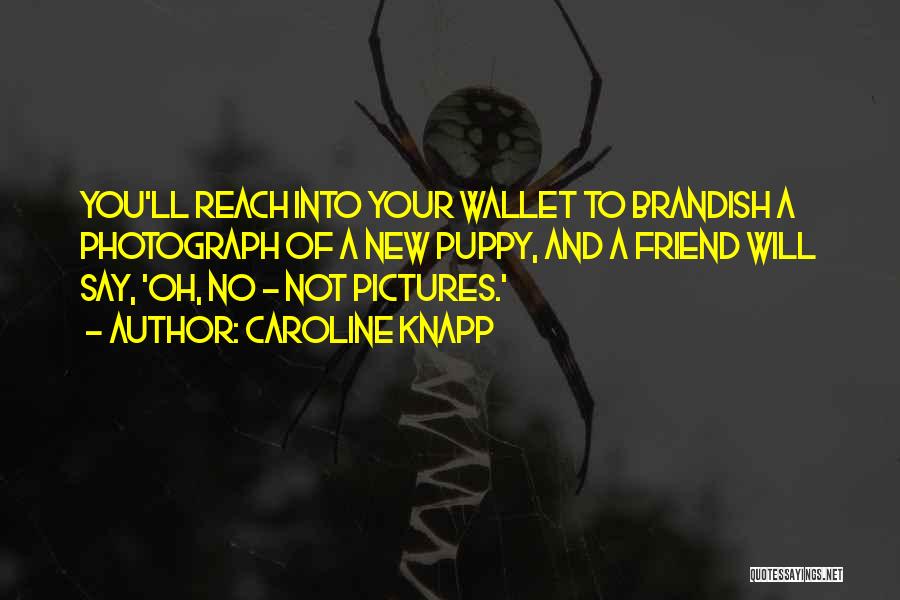 Caroline Knapp Quotes: You'll Reach Into Your Wallet To Brandish A Photograph Of A New Puppy, And A Friend Will Say, 'oh, No