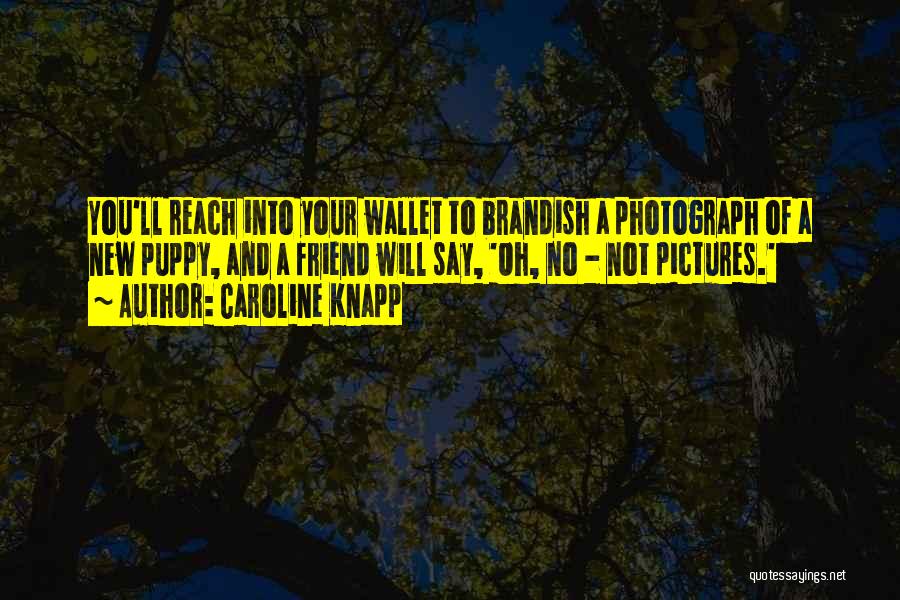 Caroline Knapp Quotes: You'll Reach Into Your Wallet To Brandish A Photograph Of A New Puppy, And A Friend Will Say, 'oh, No