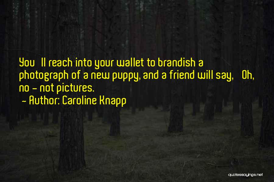 Caroline Knapp Quotes: You'll Reach Into Your Wallet To Brandish A Photograph Of A New Puppy, And A Friend Will Say, 'oh, No