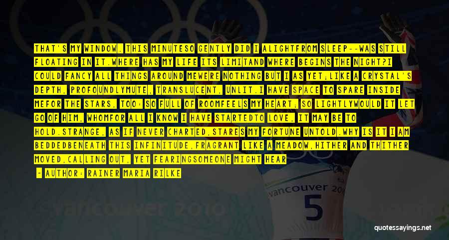 Rainer Maria Rilke Quotes: That's My Window. This Minuteso Gently Did I Alightfrom Sleep--was Still Floating In It.where Has My Life Its Limitand Where