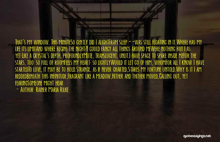 Rainer Maria Rilke Quotes: That's My Window. This Minuteso Gently Did I Alightfrom Sleep--was Still Floating In It.where Has My Life Its Limitand Where