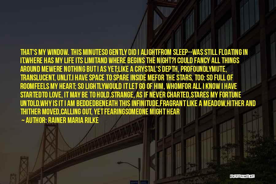 Rainer Maria Rilke Quotes: That's My Window. This Minuteso Gently Did I Alightfrom Sleep--was Still Floating In It.where Has My Life Its Limitand Where