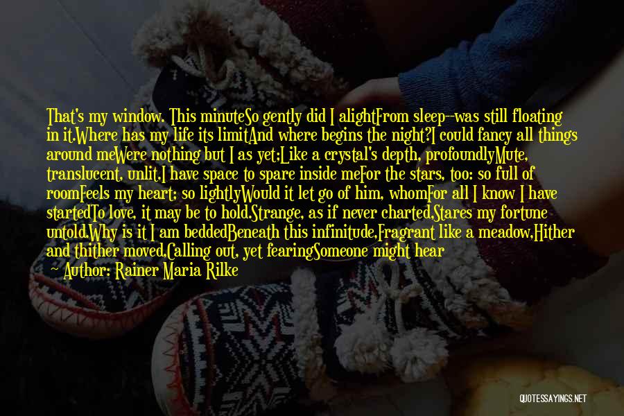Rainer Maria Rilke Quotes: That's My Window. This Minuteso Gently Did I Alightfrom Sleep--was Still Floating In It.where Has My Life Its Limitand Where