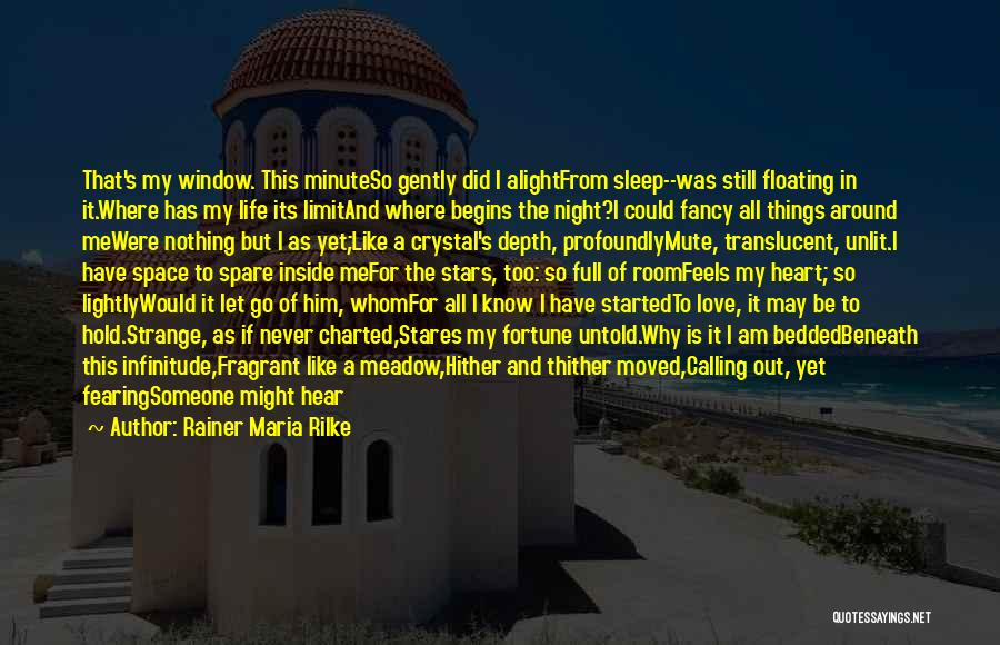 Rainer Maria Rilke Quotes: That's My Window. This Minuteso Gently Did I Alightfrom Sleep--was Still Floating In It.where Has My Life Its Limitand Where