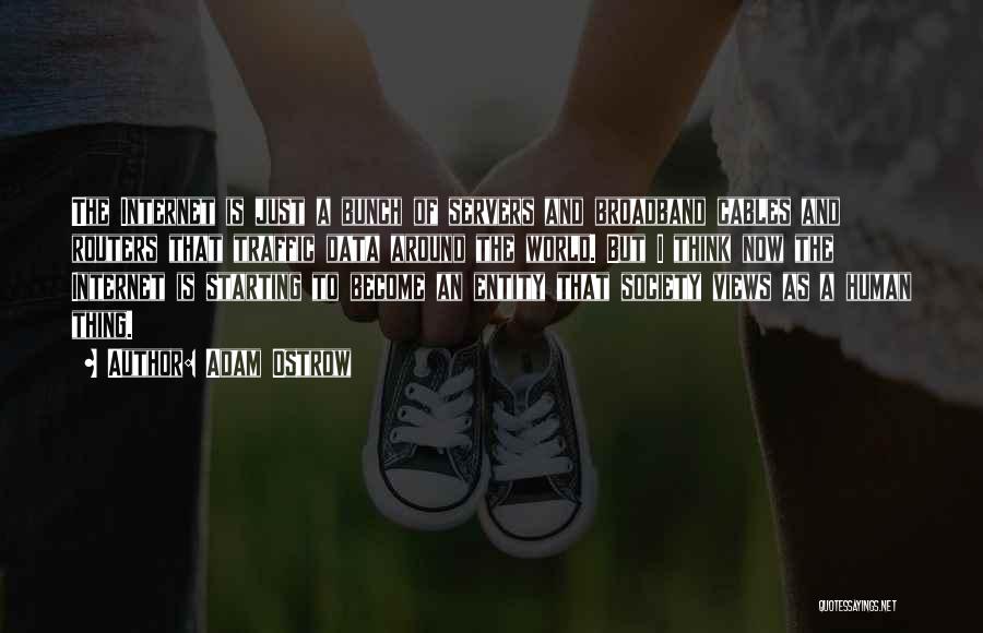 Adam Ostrow Quotes: The Internet Is Just A Bunch Of Servers And Broadband Cables And Routers That Traffic Data Around The World. But