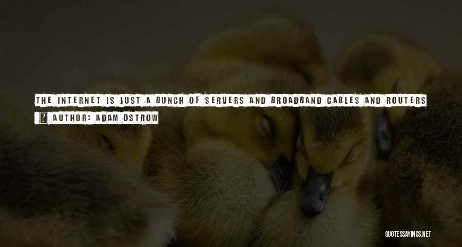 Adam Ostrow Quotes: The Internet Is Just A Bunch Of Servers And Broadband Cables And Routers That Traffic Data Around The World. But