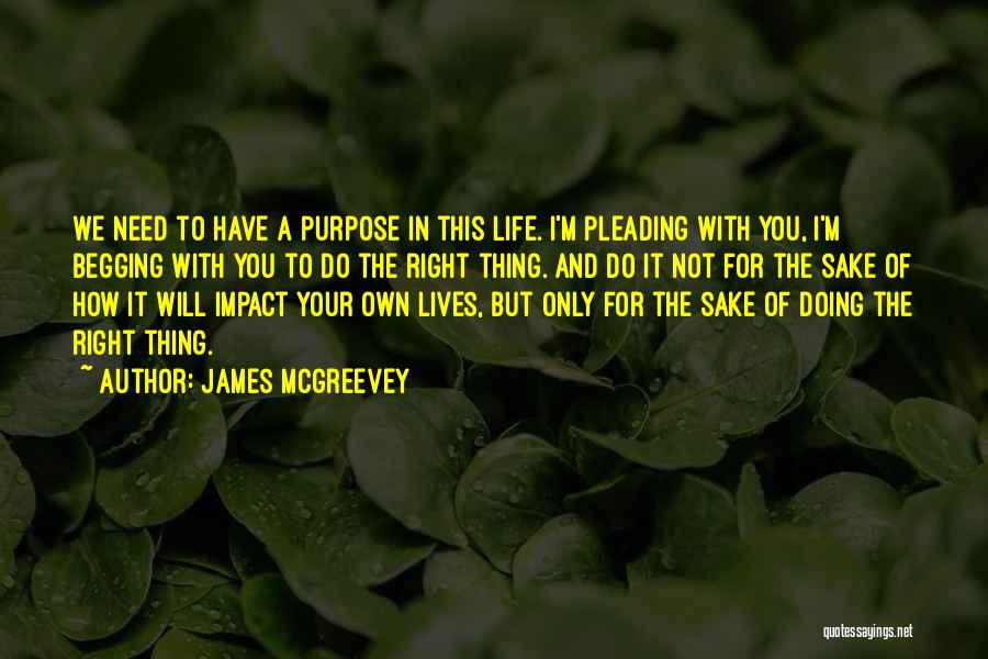 James McGreevey Quotes: We Need To Have A Purpose In This Life. I'm Pleading With You, I'm Begging With You To Do The