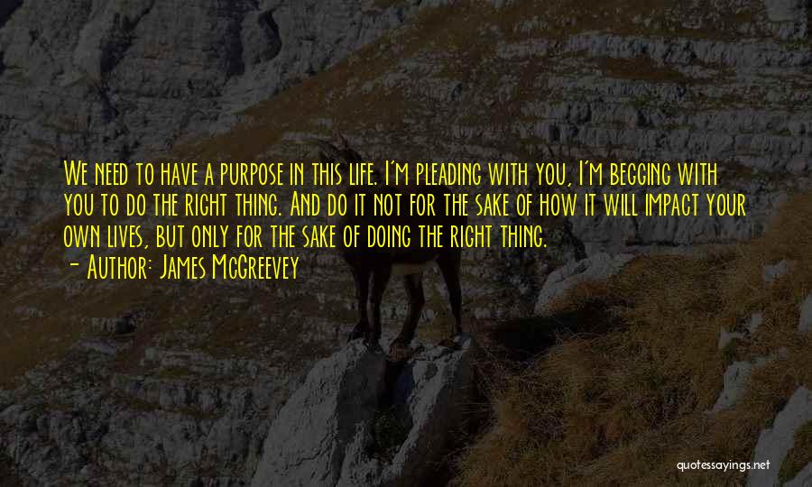 James McGreevey Quotes: We Need To Have A Purpose In This Life. I'm Pleading With You, I'm Begging With You To Do The