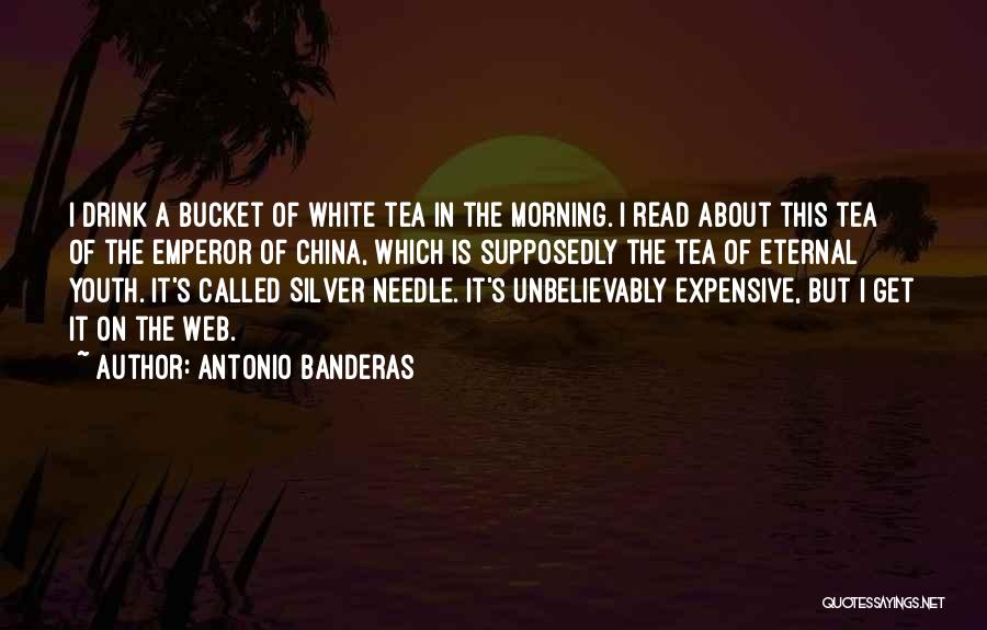 Antonio Banderas Quotes: I Drink A Bucket Of White Tea In The Morning. I Read About This Tea Of The Emperor Of China,