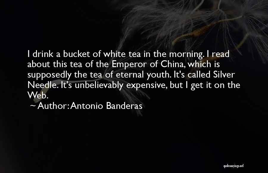 Antonio Banderas Quotes: I Drink A Bucket Of White Tea In The Morning. I Read About This Tea Of The Emperor Of China,