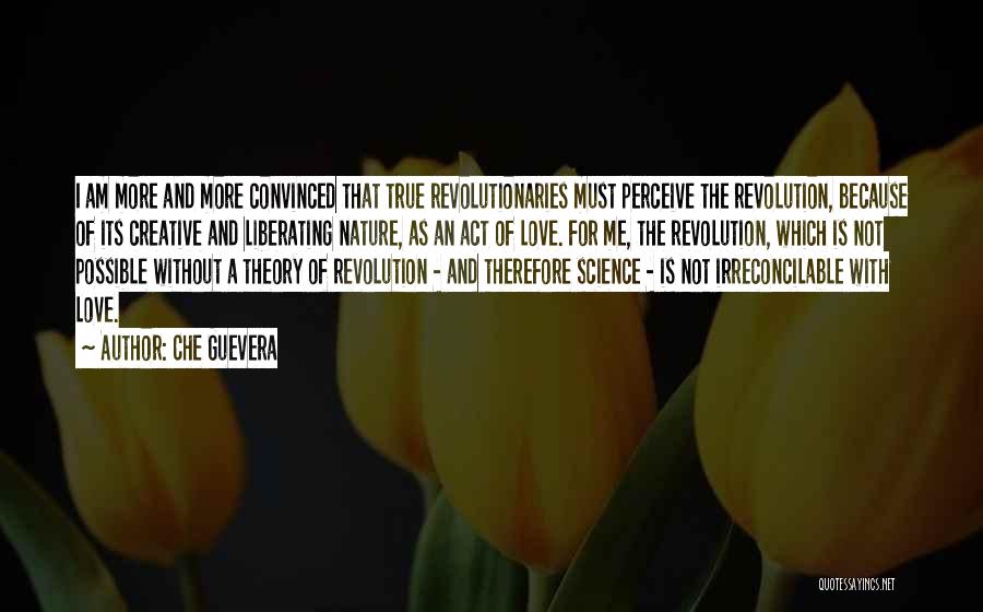 Che Guevera Quotes: I Am More And More Convinced That True Revolutionaries Must Perceive The Revolution, Because Of Its Creative And Liberating Nature,