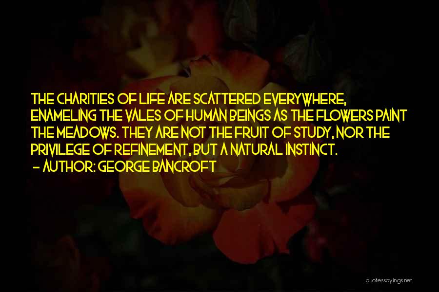 George Bancroft Quotes: The Charities Of Life Are Scattered Everywhere, Enameling The Vales Of Human Beings As The Flowers Paint The Meadows. They