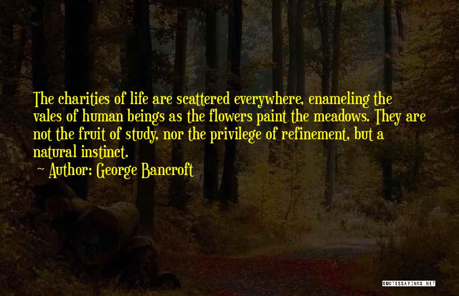 George Bancroft Quotes: The Charities Of Life Are Scattered Everywhere, Enameling The Vales Of Human Beings As The Flowers Paint The Meadows. They