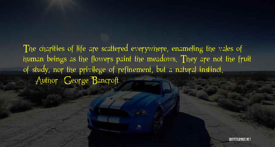 George Bancroft Quotes: The Charities Of Life Are Scattered Everywhere, Enameling The Vales Of Human Beings As The Flowers Paint The Meadows. They