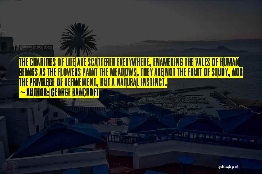 George Bancroft Quotes: The Charities Of Life Are Scattered Everywhere, Enameling The Vales Of Human Beings As The Flowers Paint The Meadows. They