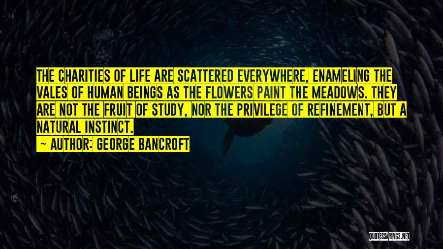 George Bancroft Quotes: The Charities Of Life Are Scattered Everywhere, Enameling The Vales Of Human Beings As The Flowers Paint The Meadows. They