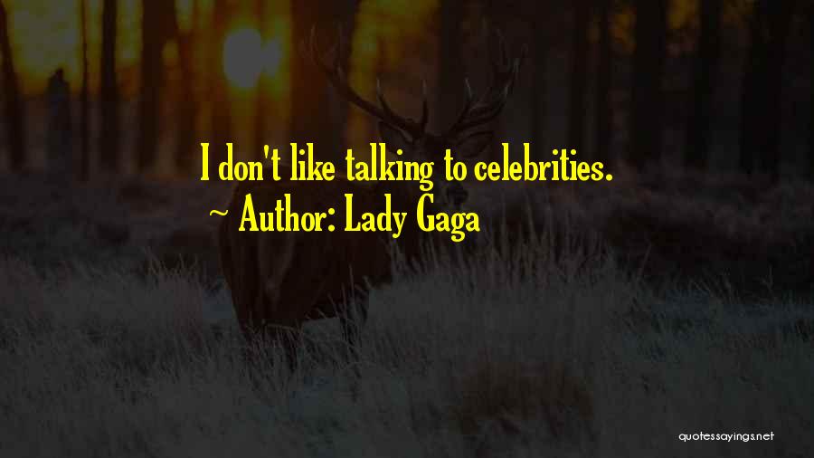 Lady Gaga Quotes: I Don't Like Talking To Celebrities.