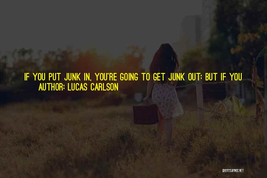 Lucas Carlson Quotes: If You Put Junk In, You're Going To Get Junk Out; But If You Find Inspiration, You're Going To Come