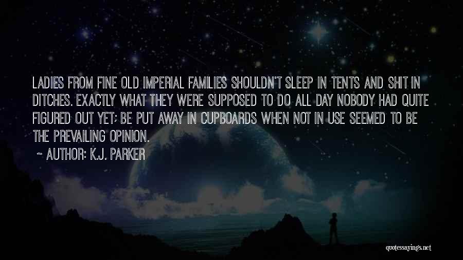 K.J. Parker Quotes: Ladies From Fine Old Imperial Families Shouldn't Sleep In Tents And Shit In Ditches. Exactly What They Were Supposed To